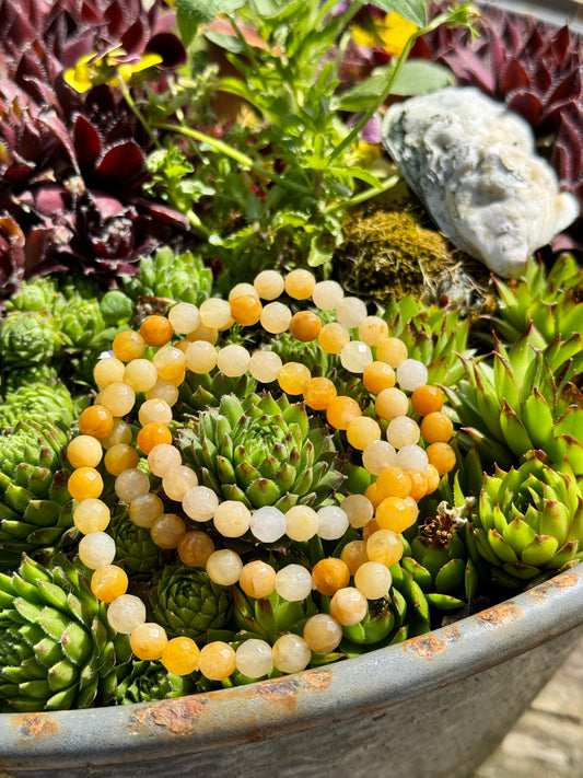 Armband - Gele calciet - 6mm